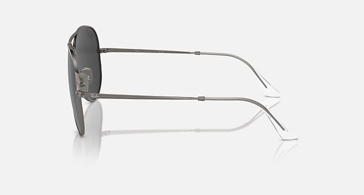 Ray-Ban AVIATOR TITANIUM Gunmetal with Black Polarized Solid Color lenses - Lateral