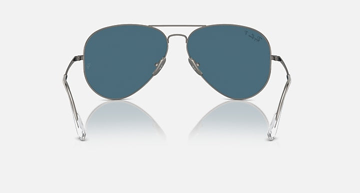 Ray-Ban AVIATOR TITANIUM POLARIZED+ LENSES Gunmetal with Blue Polarized+ Polarized+ lenses - Back