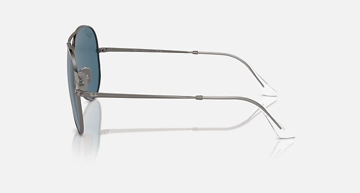 Ray-Ban AVIATOR TITANIUM POLARIZED+ LENSES Gunmetal with Blue Polarized+ Polarized+ lenses - Lateral
