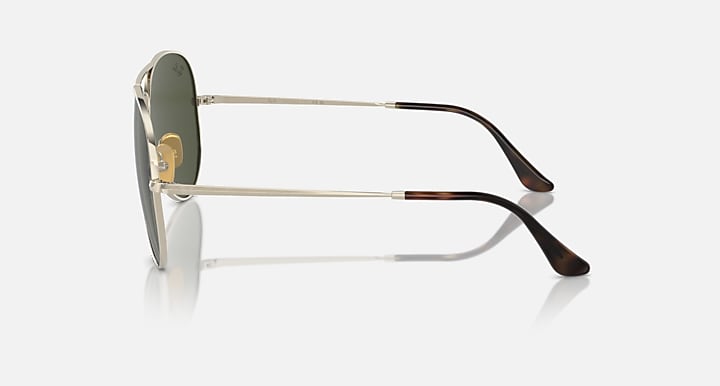 Ray-Ban AVIATOR TITANIUM Arista Gold with Green Solid Color lenses - Lateral