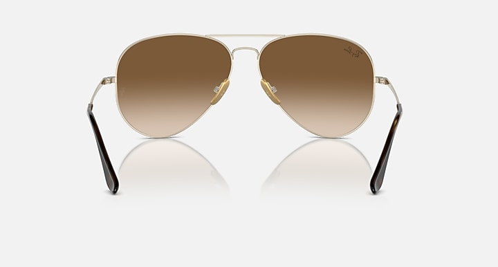 Ray-Ban AVIATOR TITANIUM Arista Gold with Clear & Brown Gradient lenses - Back