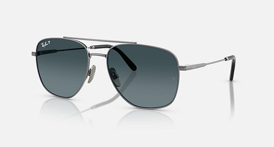 Ray-Ban WILLIAM TITANIUM Gunmetal with Blue Gradient Polarized Gradient lenses - Quarter