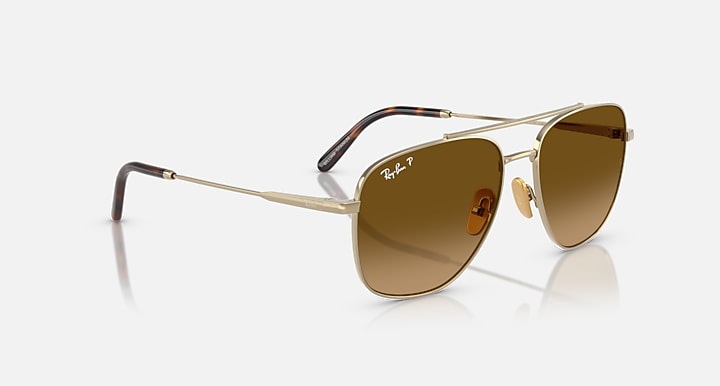 Ray-Ban WILLIAM TITANIUM Arista Gold with Brown Gradient Polarized Gradient lenses - Alternative