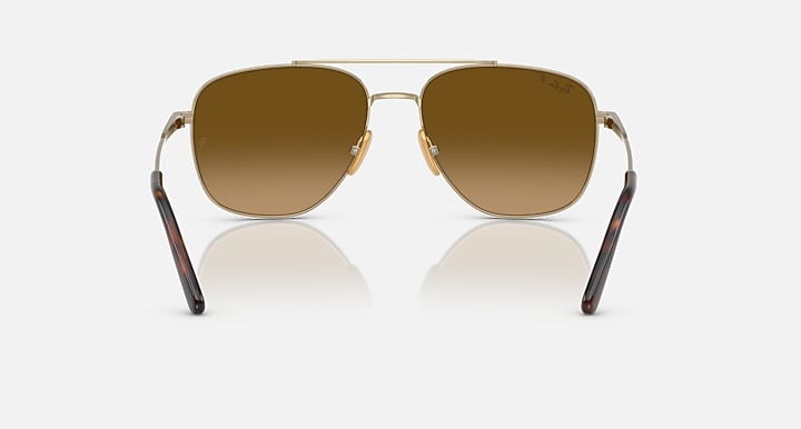 Ray-Ban WILLIAM TITANIUM Arista Gold with Brown Gradient Polarized Gradient lenses - Back