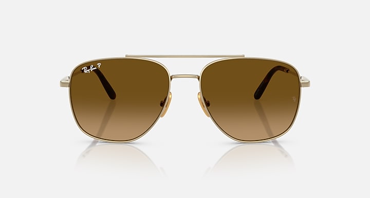 Ray-Ban WILLIAM TITANIUM Arista Gold with Brown Gradient Polarized Gradient lenses - Front