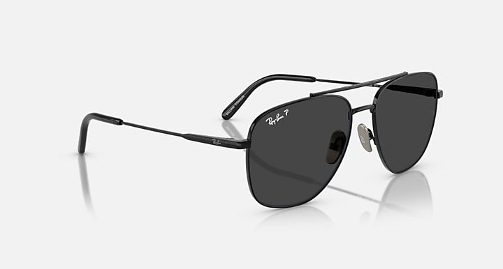 Ray-Ban WILLIAM TITANIUM Black with Polarized Black Solid Color lenses - Alternative