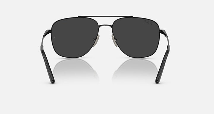 Ray-Ban WILLIAM TITANIUM Black with Polarized Black Solid Color lenses - Back