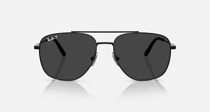Ray-Ban WILLIAM TITANIUM Black with Polarized Black Solid Color lenses - Front