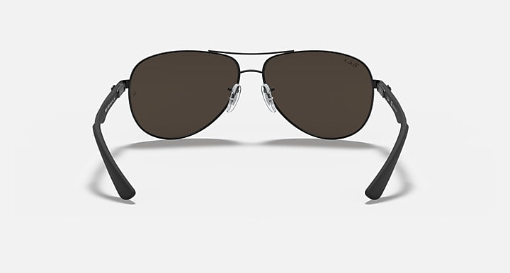 Ray-Ban CARBON FIBRE Black with Grey Polarized Solid Color - Mirror lenses - Back
