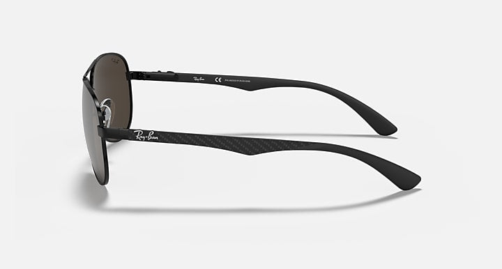 Ray-Ban CARBON FIBRE Black with Grey Polarized Solid Color - Mirror lenses - Lateral