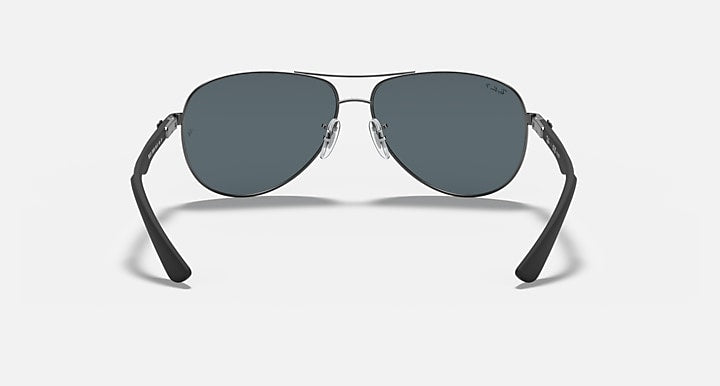 Ray-Ban CARBON FIBRE Gunmetal with Silver Polarized Solid Color - Mirror lenses - Back