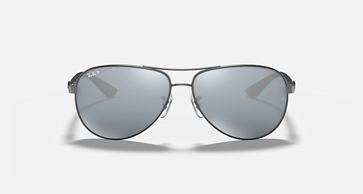Ray-Ban CARBON FIBRE Gunmetal with Silver Polarized Solid Color - Mirror lenses - Front