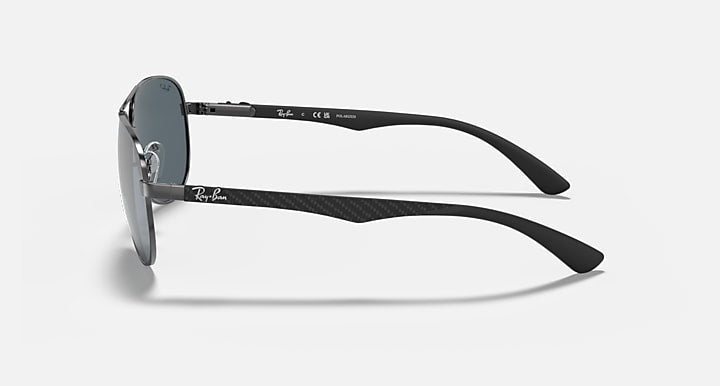 Ray-Ban CARBON FIBRE Gunmetal with Silver Polarized Solid Color - Mirror lenses - Lateral