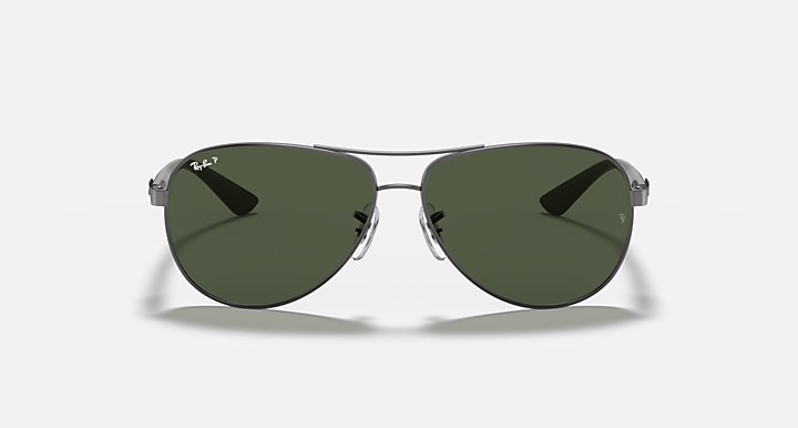 Ray-Ban CARBON FIBRE Gunmetal; Grey with G-15 Green Polarized Solid Color lenses - Front