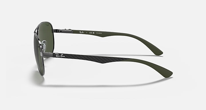 Ray-Ban CARBON FIBRE Gunmetal; Grey with G-15 Green Polarized Solid Color lenses - Lateral