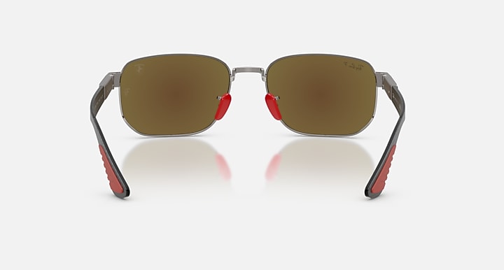 Ray-Ban RB8329M SCUDERIA FERARRI COLLECTION POLARIZED+ LENSES Gunmetal; Matte Gunmetal with Polarized Grey Mirror Blue Polarized+ lenses - Back