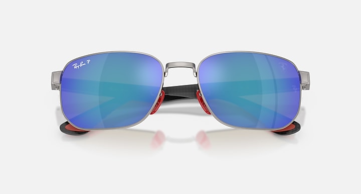 Ray-Ban RB8329M SCUDERIA FERARRI COLLECTION POLARIZED+ LENSES Gunmetal; Matte Gunmetal with Polarized Grey Mirror Blue Polarized+ lenses - Closed Front