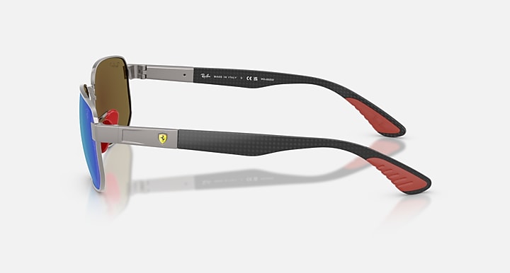 Ray-Ban RB8329M SCUDERIA FERARRI COLLECTION POLARIZED+ LENSES Gunmetal; Matte Gunmetal with Polarized Grey Mirror Blue Polarized+ lenses - Lateral