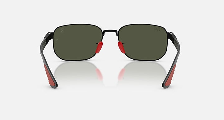 Ray-Ban RB8329M SCUDERIA FERARRI COLLECTION Matte Black with Green Solid Color lenses - Back