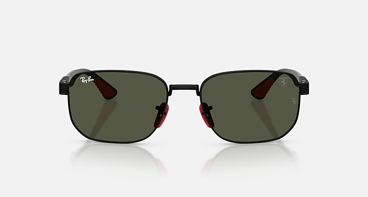 Ray-Ban RB8329M SCUDERIA FERARRI COLLECTION Matte Black with Green Solid Color lenses - Front