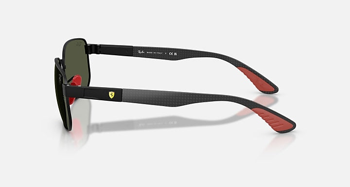 Ray-Ban RB8329M SCUDERIA FERARRI COLLECTION Matte Black with Green Solid Color lenses - Lateral