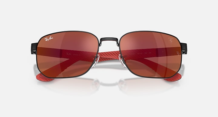 Ray-Ban RB8329M SCUDERIA FERRARI COLLECTION Black with Brown Mirror Dark Red Solid Color - Mirror lenses - Closed Front