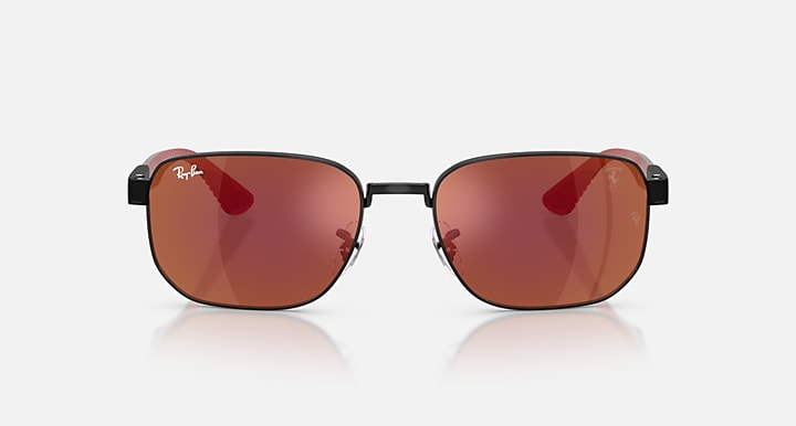 Ray-Ban RB8329M SCUDERIA FERRARI COLLECTION Black with Brown Mirror Dark Red Solid Color - Mirror lenses - Front