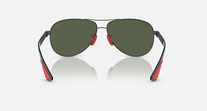 Ray-Ban RB8331M SCUDERIA FERRARI COLLECTION Gunmetal; Dark Carbon with Dark Green Solid Color lenses - Back