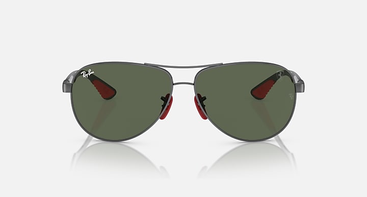 Ray-Ban RB8331M SCUDERIA FERRARI COLLECTION Gunmetal; Dark Carbon with Dark Green Solid Color lenses - Front