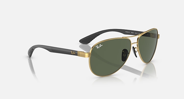 Ray-Ban RB8331M SCUDERIA FERRARI COLLECTION Arista Gold; Dark Carbon with Dark Green Solid Color lenses - Alternative