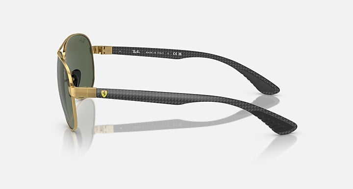 Ray-Ban RB8331M SCUDERIA FERRARI COLLECTION Arista Gold; Dark Carbon with Dark Green Solid Color lenses - Lateral