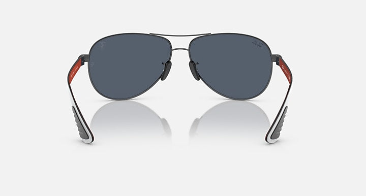 Ray-Ban SCUDERIA FERRARI LAS VEGAS LTD Gunmetal; Allutex Grey & Red with Dark Grey Solid Color lenses - Back