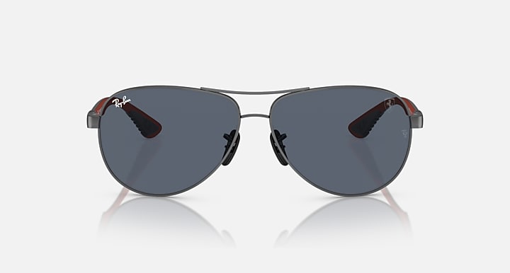 Ray-Ban SCUDERIA FERRARI LAS VEGAS LTD Gunmetal; Allutex Grey & Red with Dark Grey Solid Color lenses - Front