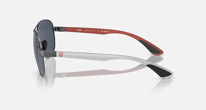 Ray-Ban SCUDERIA FERRARI LAS VEGAS LTD Gunmetal; Allutex Grey & Red with Dark Grey Solid Color lenses - Lateral