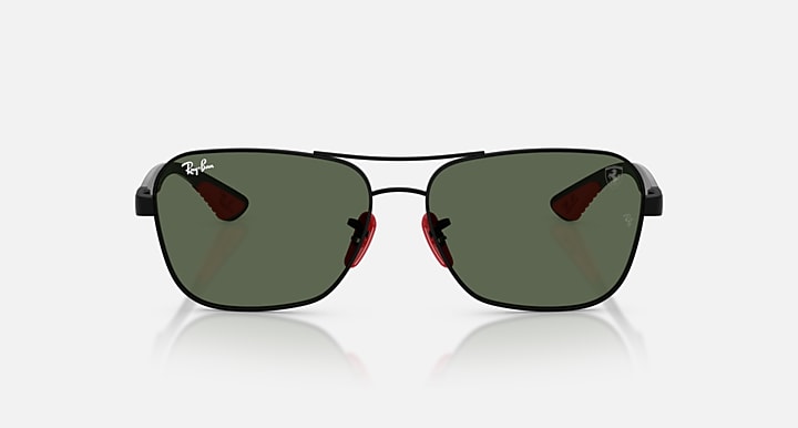 Ray-Ban RB8336M SCUDERIA FERRARI COLLECTION Matte Black; Dark Carbon with Dark Green Solid Color lenses - Front