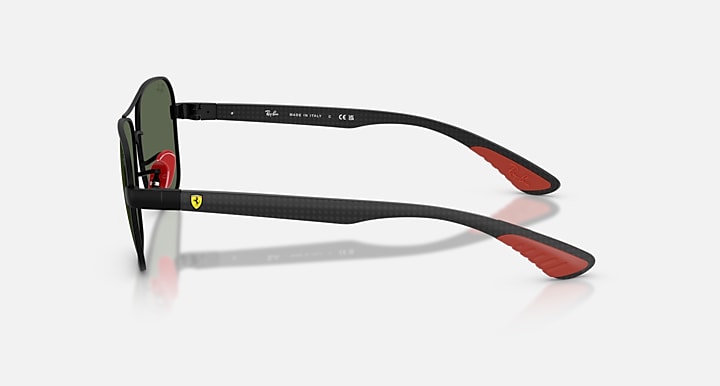 Ray-Ban RB8336M SCUDERIA FERRARI COLLECTION Matte Black; Dark Carbon with Dark Green Solid Color lenses - Lateral