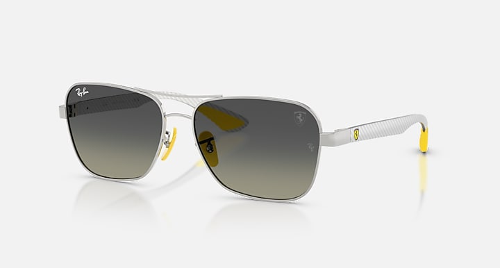 Ray-Ban RB8336M SCUDERIA FERRARI COLLECTION Silver; Light Carbon with Grey Gradient Gradient lenses - Quarter