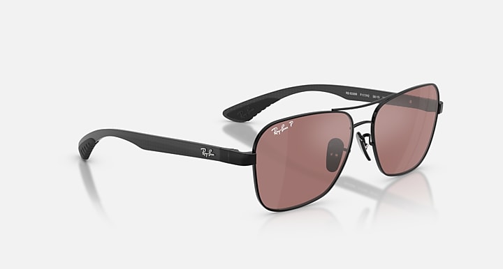Ray-Ban RB8336M SCUDERIA FERRARI COLLECTION POLARIZED+ LENSES Black; Dark Carbon with Purple Mirror Silver Polarized+ Polarized+ lenses - Alternative