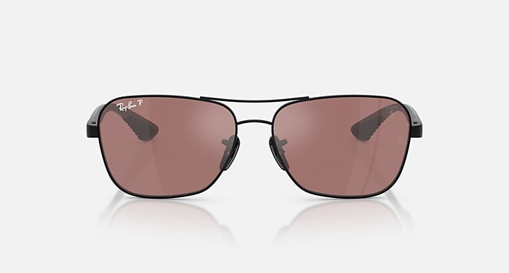 Ray-Ban RB8336M SCUDERIA FERRARI COLLECTION POLARIZED+ LENSES Black; Dark Carbon with Purple Mirror Silver Polarized+ Polarized+ lenses - Front