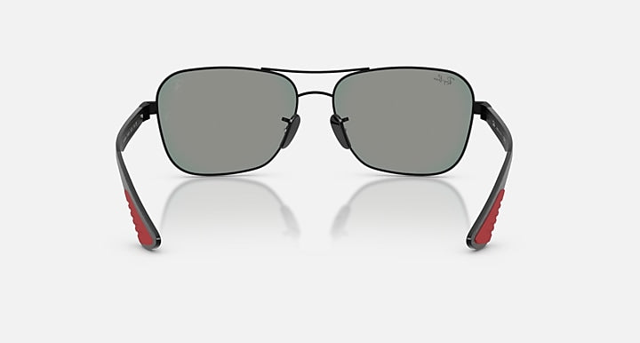 Ray-Ban RB8336M SCUDERIA FERRARI COLLECTION Matte Black; Dark Carbon with Dark Grey Mirror Blue/Red Solid Color - Mirror lenses - Back