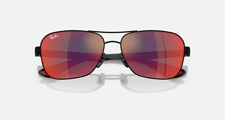 Ray-Ban RB8336M SCUDERIA FERRARI COLLECTION Matte Black; Dark Carbon with Dark Grey Mirror Blue/Red Solid Color - Mirror lenses - Closed Front