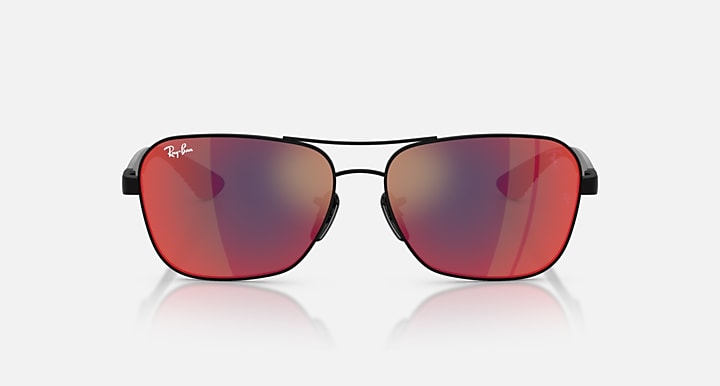Ray-Ban RB8336M SCUDERIA FERRARI COLLECTION Matte Black; Dark Carbon with Dark Grey Mirror Blue/Red Solid Color - Mirror lenses - Front