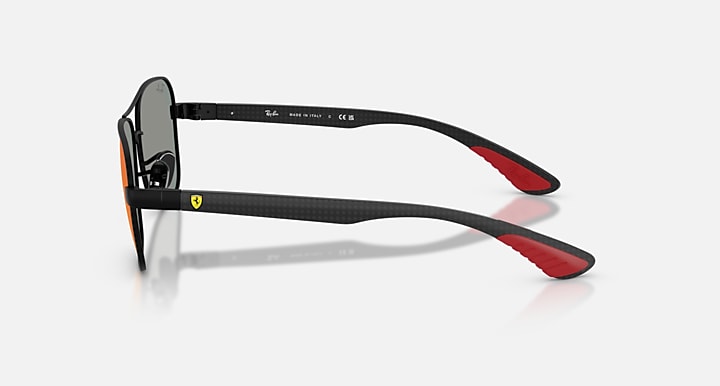 Ray-Ban RB8336M SCUDERIA FERRARI COLLECTION Matte Black; Dark Carbon with Dark Grey Mirror Blue/Red Solid Color - Mirror lenses - Lateral
