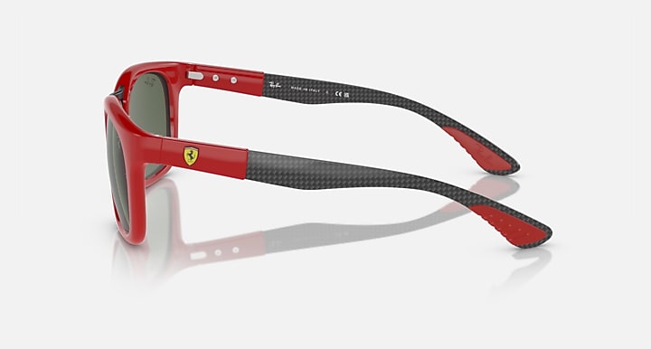 Ray-Ban RB8362M SCUDERIA FERRARI COLLECTION Red; Dark Carbon with Dark Green Solid Color lenses - Lateral