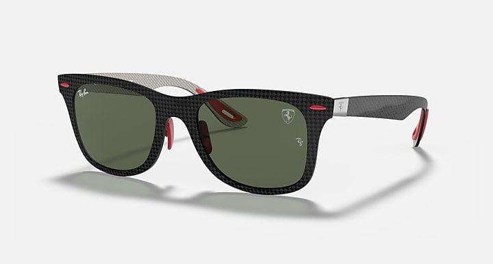 Ray-Ban RB8395M SCUDERIA FERRARI COLLECTION Black; Grey with G-15 Green Solid Color lenses - Quarter