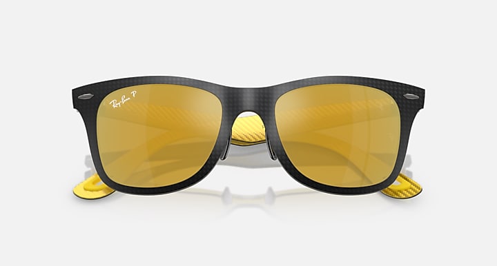 Ray-Ban SCUDERIA FERRARI MONZA LTD Dark And Yellow Carbon with Brown Gold Polarized+ Polarized+ lenses - Closed Front