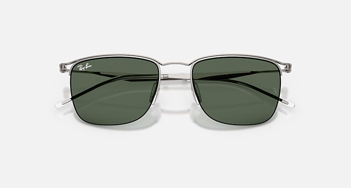 Ray-Ban RB8550 Gunmetal with Dark Green Solid Color lenses - Closed Front