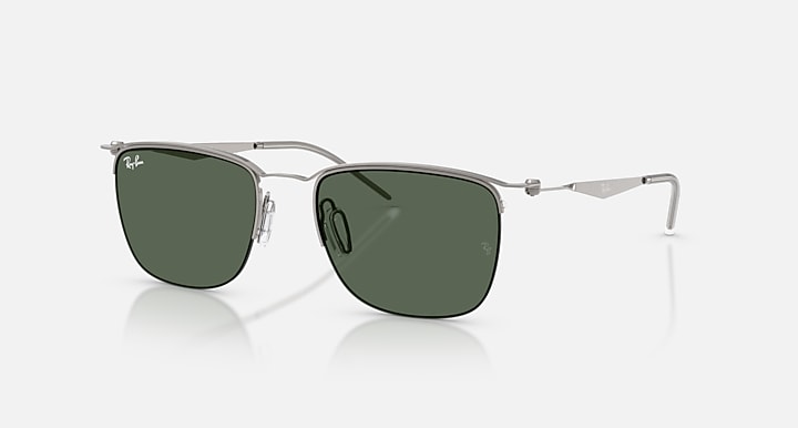 Ray-Ban RB8550 Gunmetal with Dark Green Solid Color lenses - Quarter