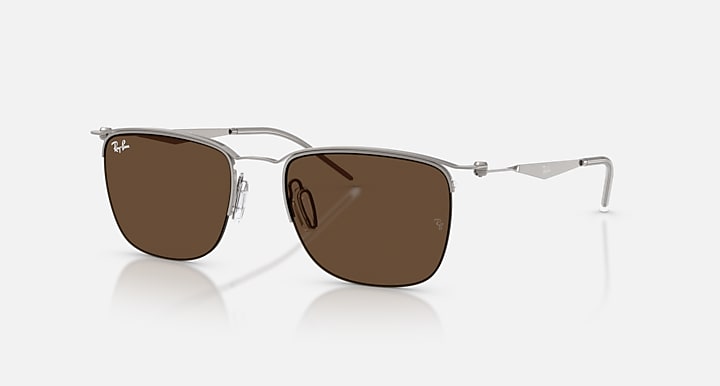 Ray-Ban RB8550 Gunmetal with Dark Brown Solid Color lenses - Quarter