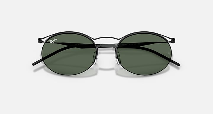 Ray-Ban RB8551 Black with Dark Green Solid Color lenses - Closed Front